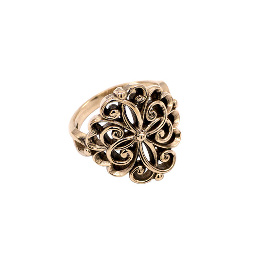 925 Sterling Silver or Yellow Bronze Faux Vintage Interweaving Style Ring