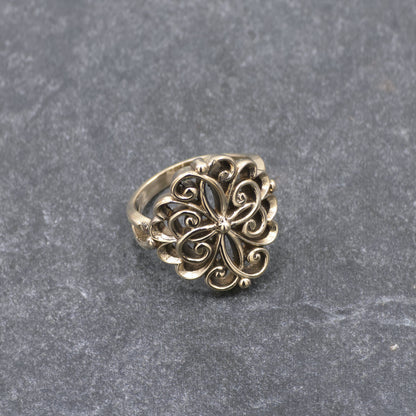 925 Sterling Silver or Yellow Bronze Faux Vintage Interweaving Style Ring