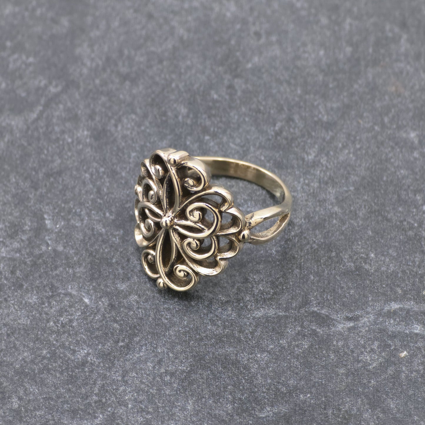 925 Sterling Silver or Yellow Bronze Faux Vintage Interweaving Style Ring