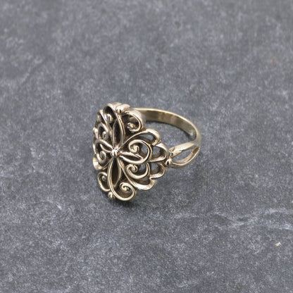 925 Sterling Silver or Yellow Bronze Faux Vintage Interweaving Style Ring