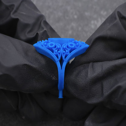 3d Print of Fuax Antique Style Sapphire and Diamond Ring