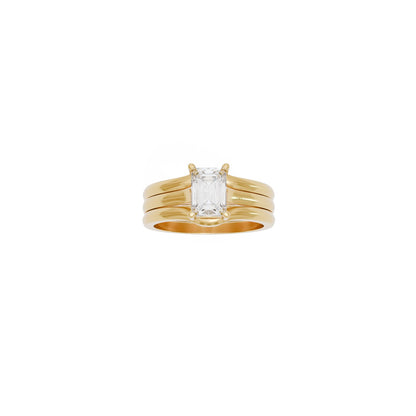 7x5 Emerald Cut Wedding Set 3d Model