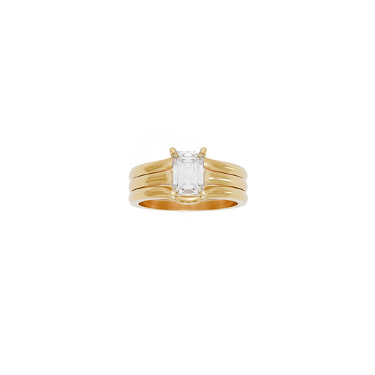 7x5 Emerald Cut Wedding Set 3d Model