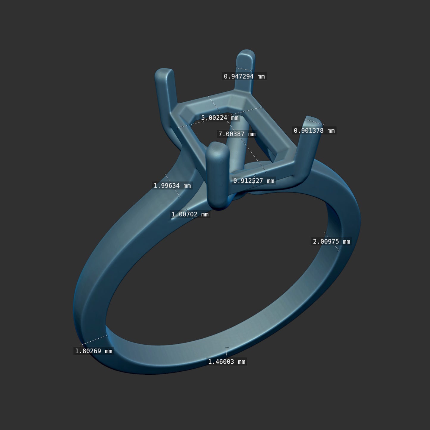 7x5 Emerald Cut Wedding Set 3d Model