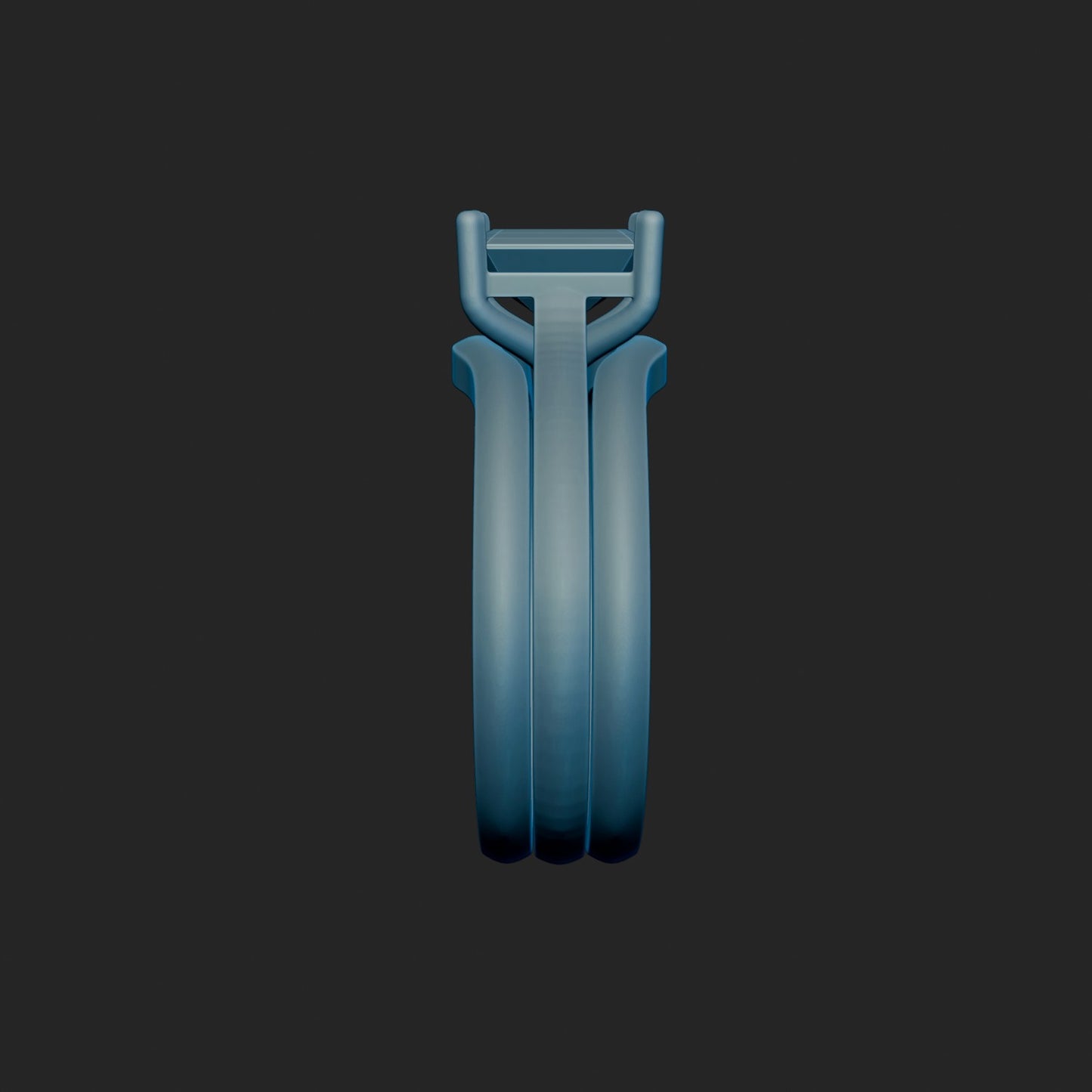 7x5 Emerald Cut Wedding Set 3d Model