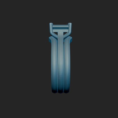 7x5 Emerald Cut Wedding Set 3d Model