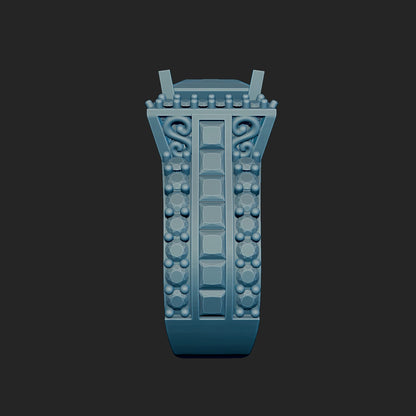High Cathedral Princess and Round Diamond Ring 3d Model