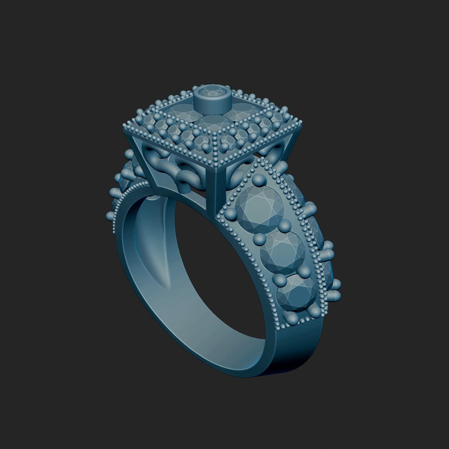 High Fashion Ring 3d Model