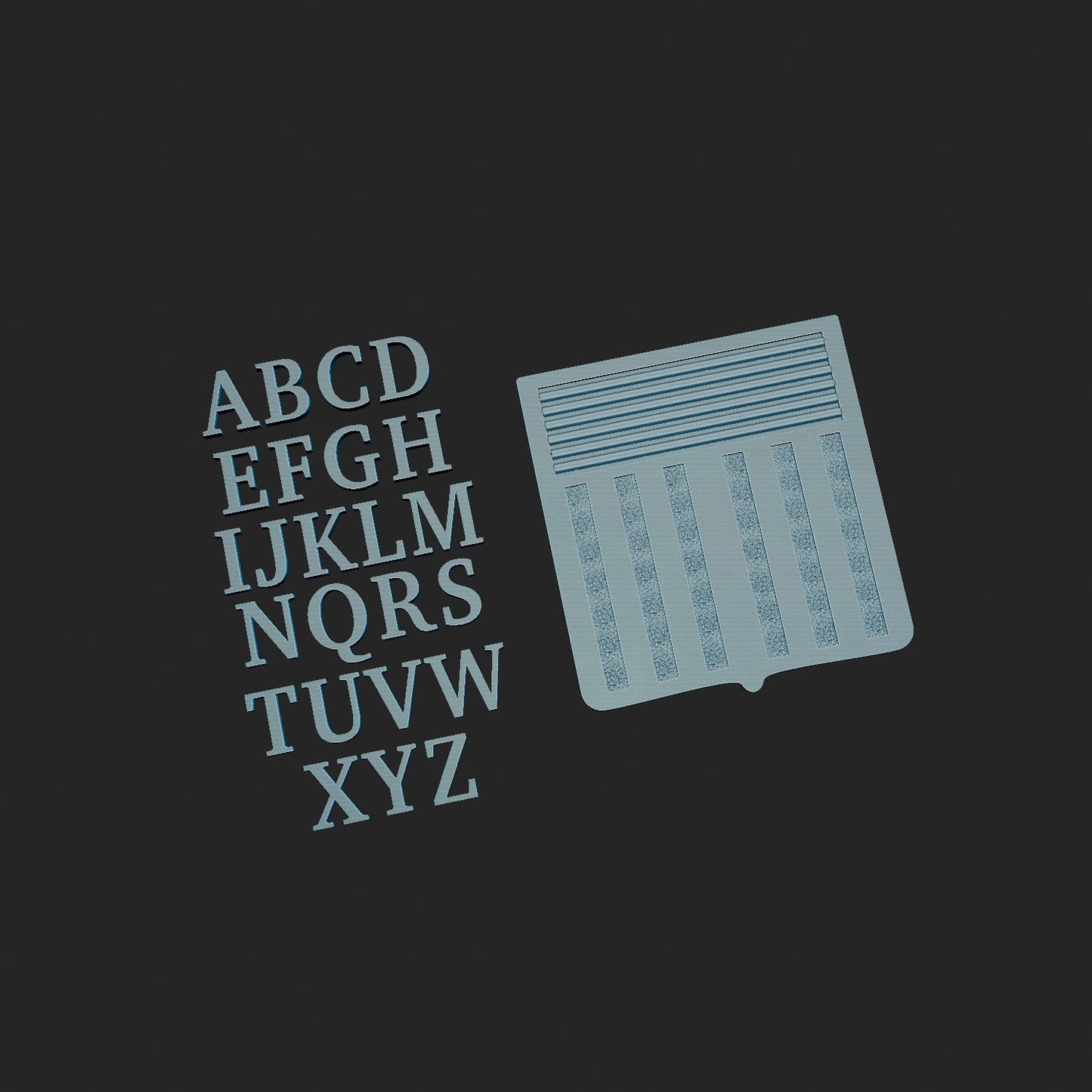 Tie Tac or Cuff Link Initials Topper 3d Model