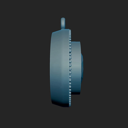 Oval and Round Diamond Pendant 3d Model