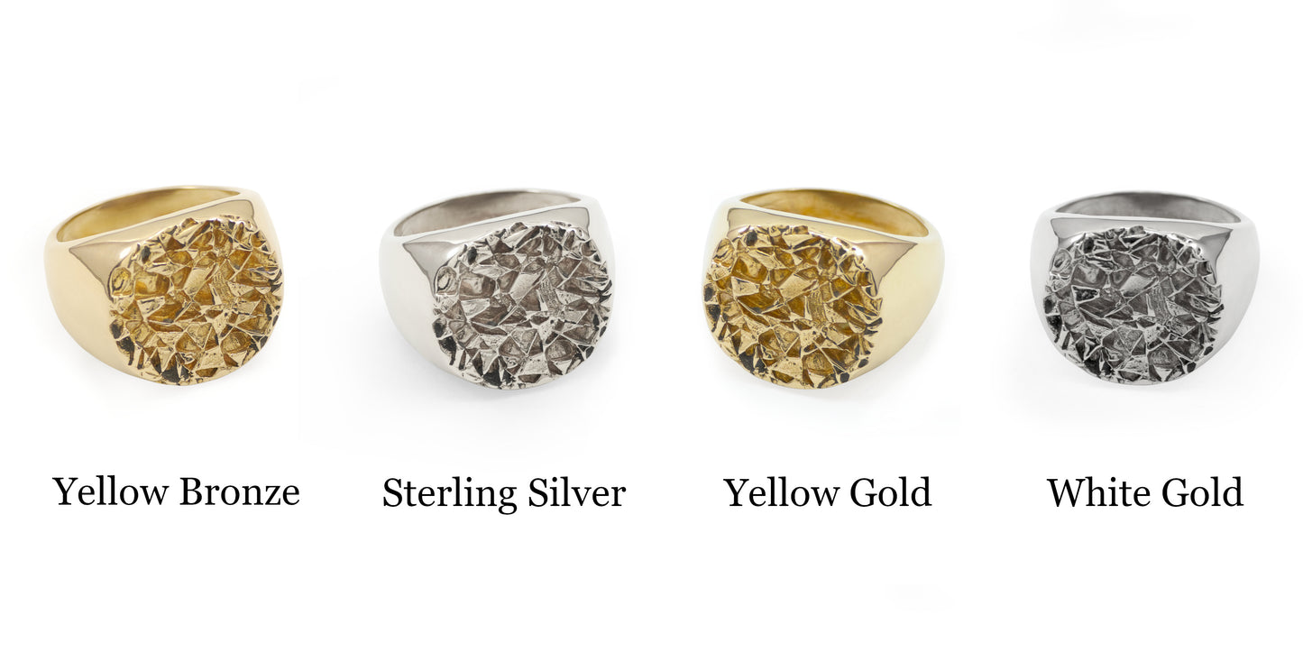 Nugget Pattern Textured Signet Ring