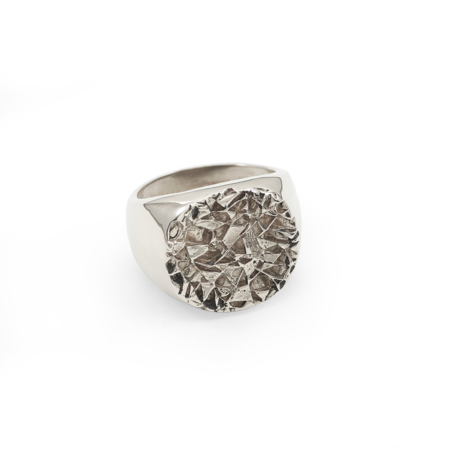 Nugget Pattern Textured Signet Ring
