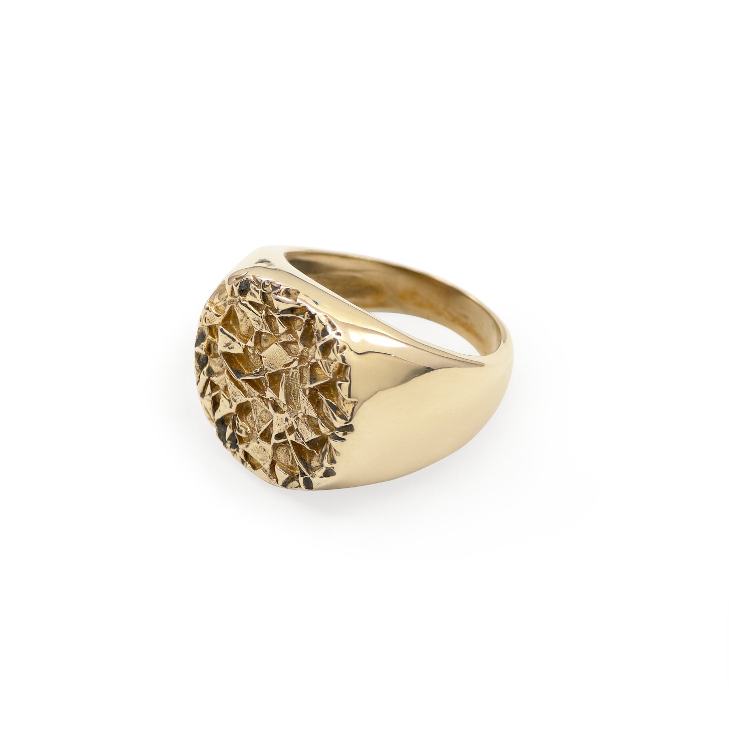 Nugget Pattern Textured Signet Ring