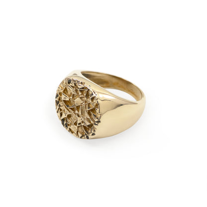 Nugget Pattern Textured Signet Ring
