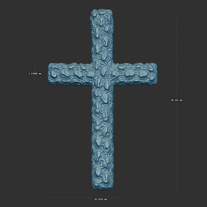 Modern Style Nugget Cross 3d Model