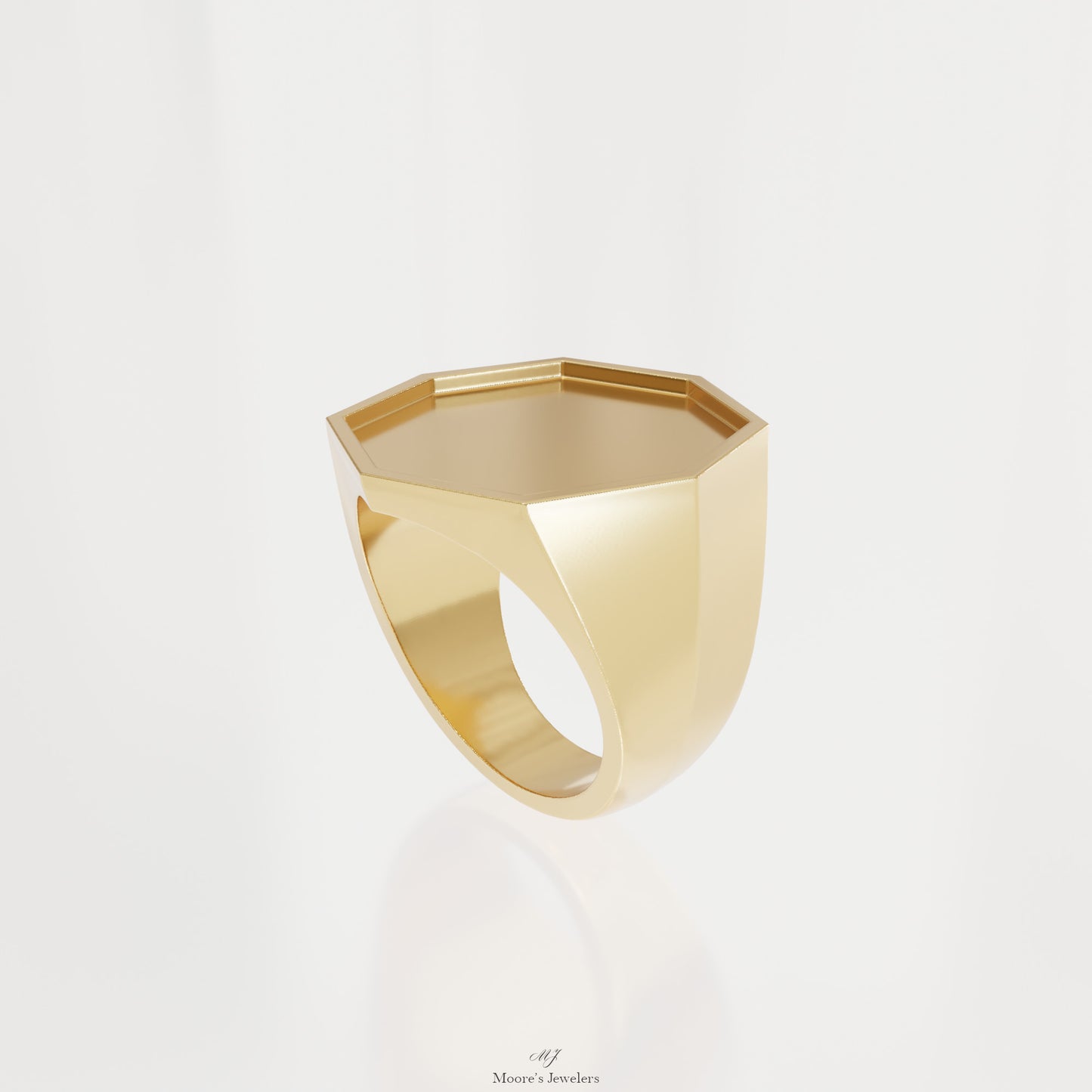 Octagon Style Signet Ring 3d Model