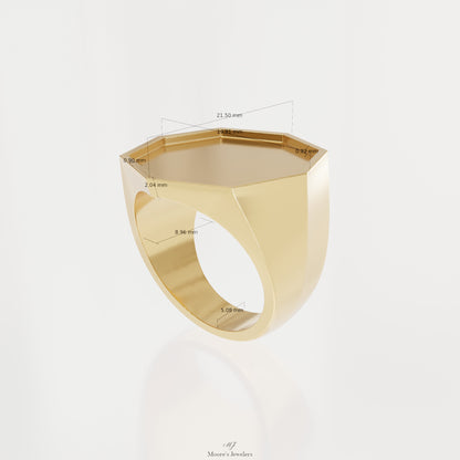 Octagon Style Signet Ring 3d Model