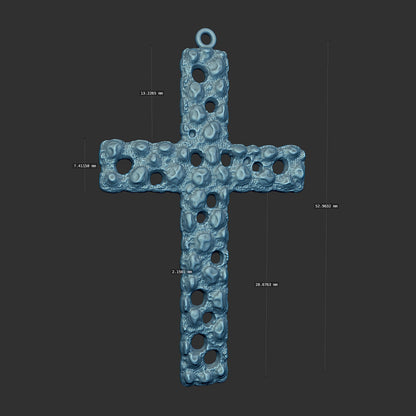 Open Nugget Pattern Cross 3d Model
