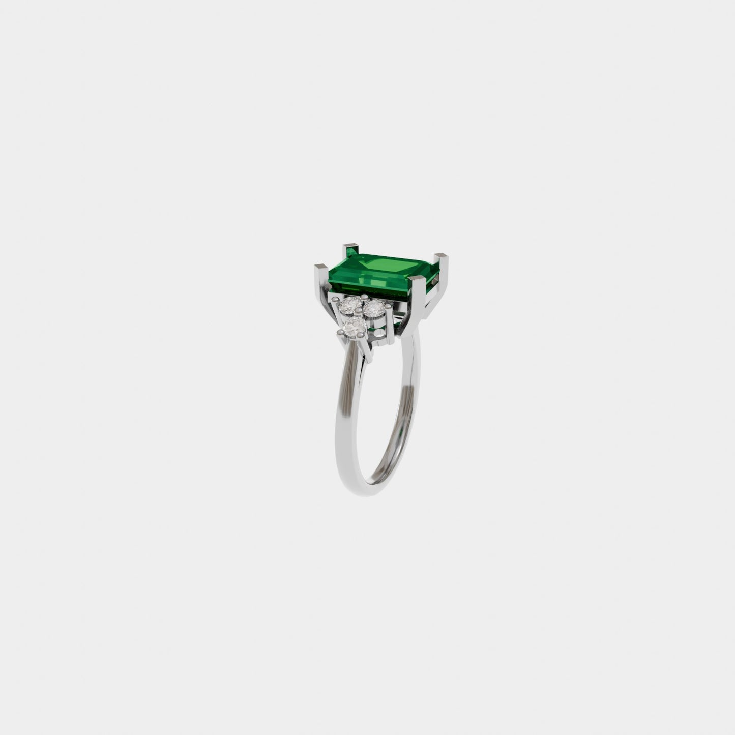 Custom Made Emerald and Diamond Ring