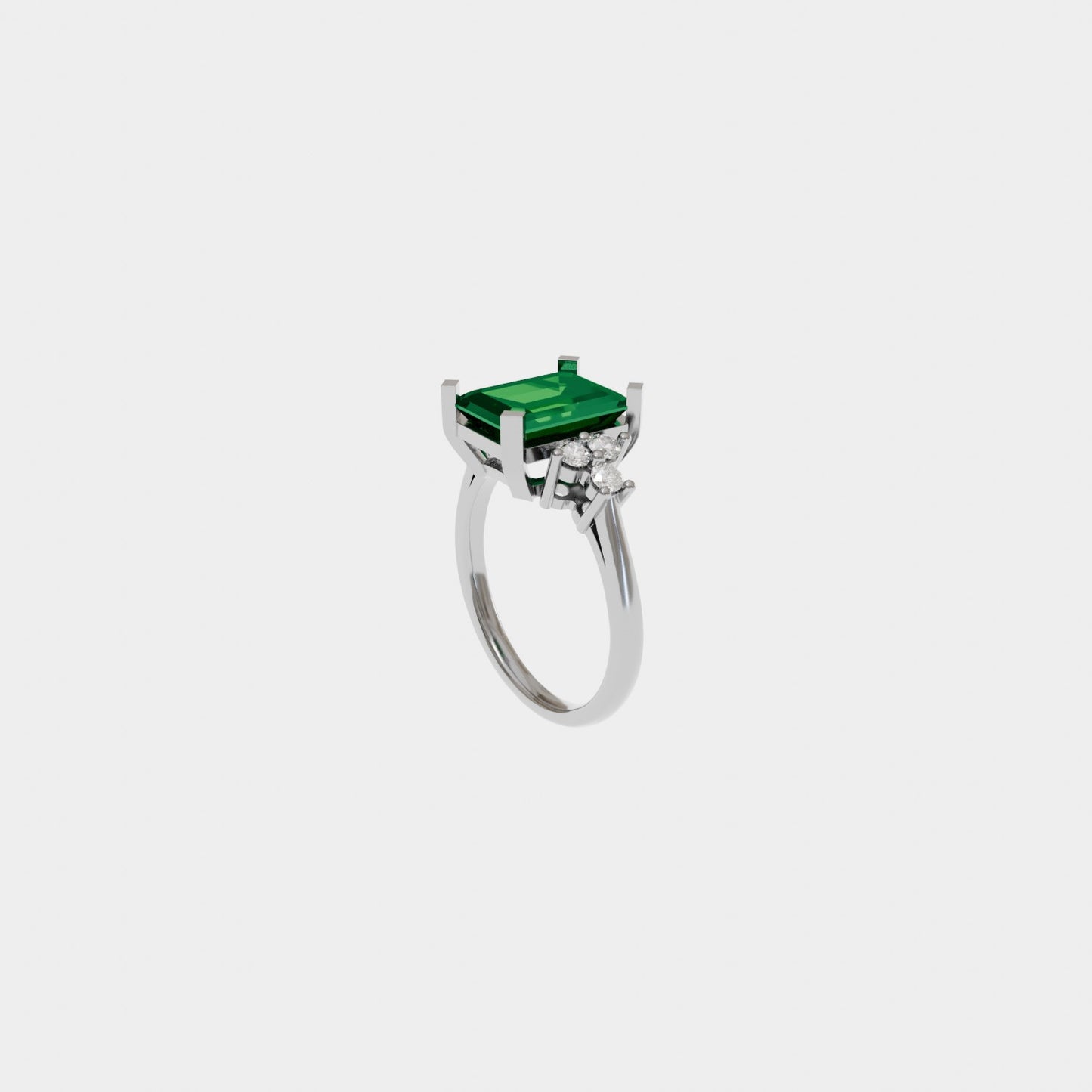 Custom Made Emerald and Diamond Ring