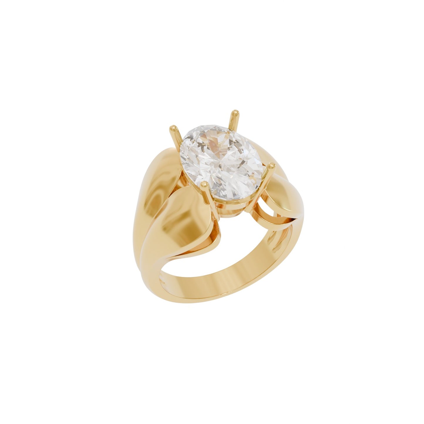 Faux Vintage Style Cocktail Ring 3d Model