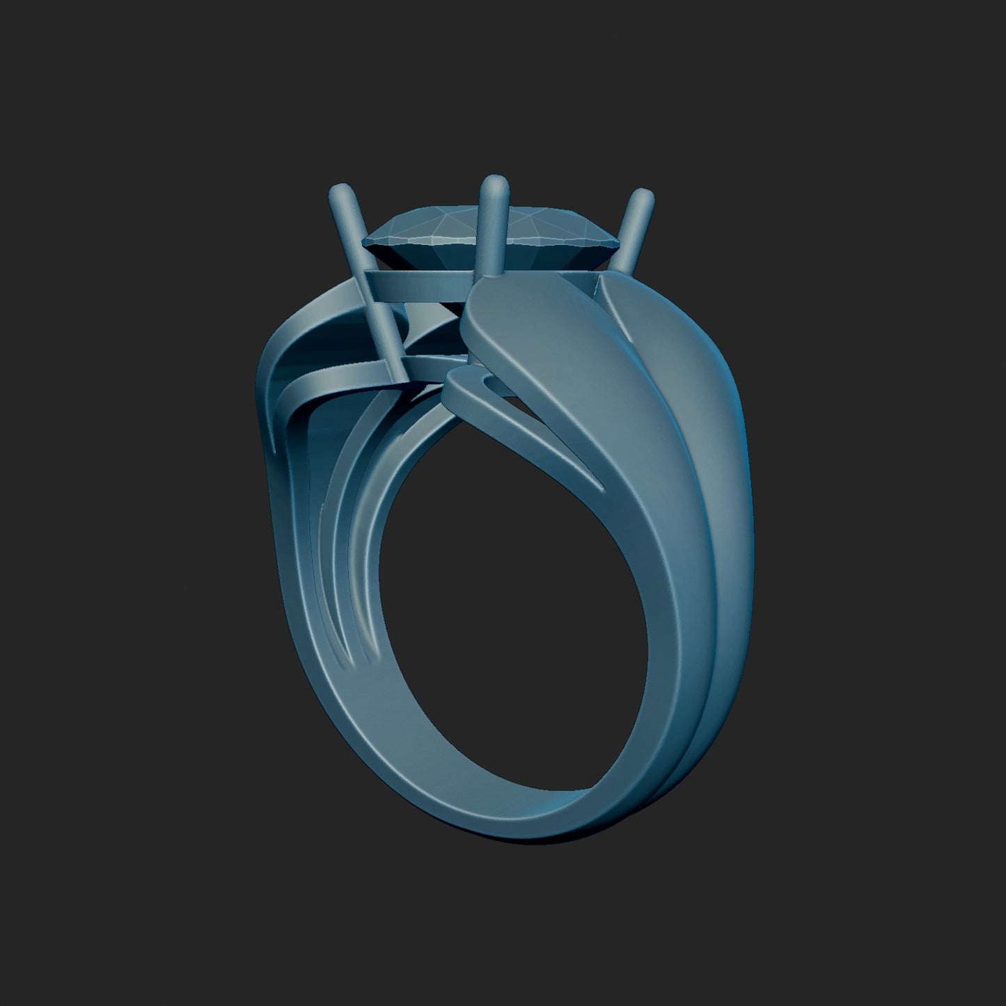 Faux Vintage Style Cocktail Ring 3d Model