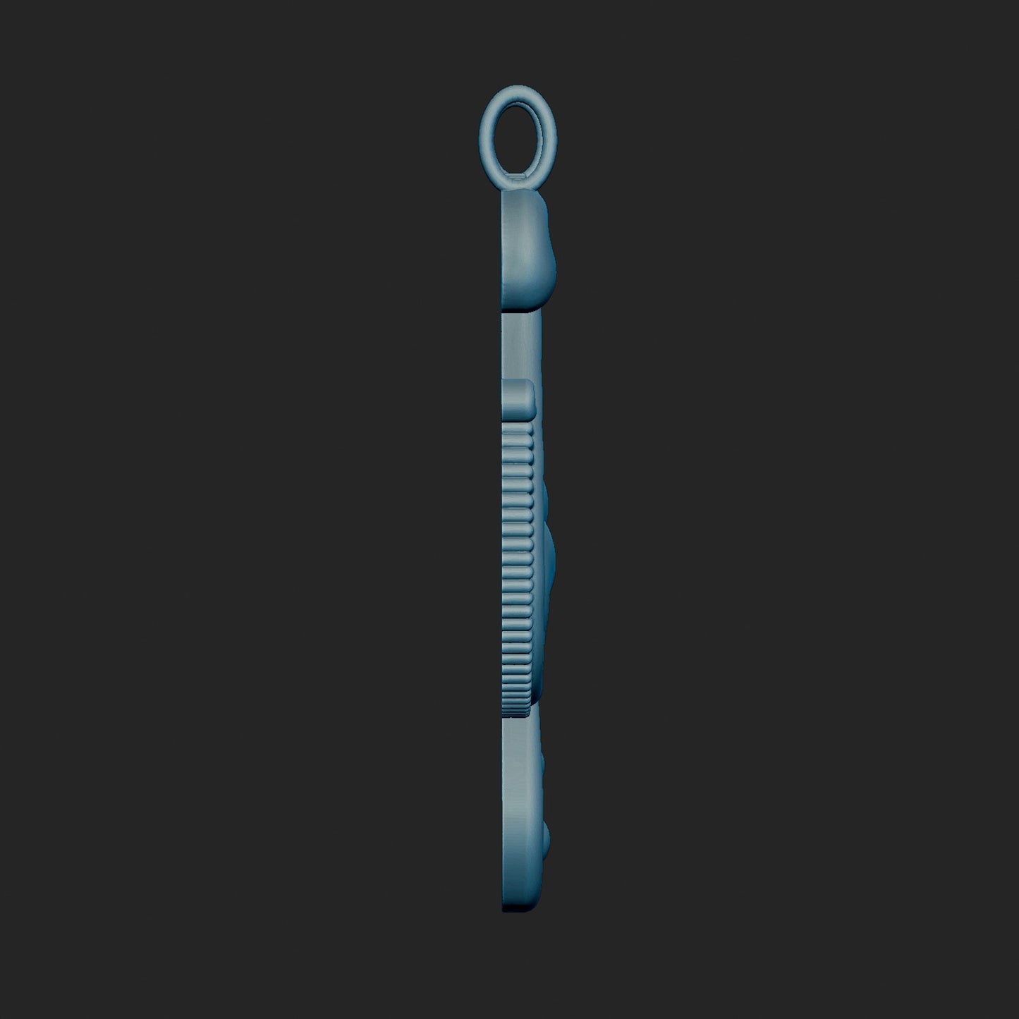 Free Form Beaded Scroll Pattern Slide Pendant 3d Model