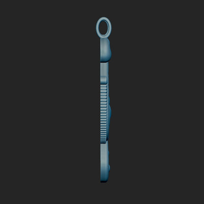 Free Form Beaded Scroll Pattern Slide Pendant 3d Model