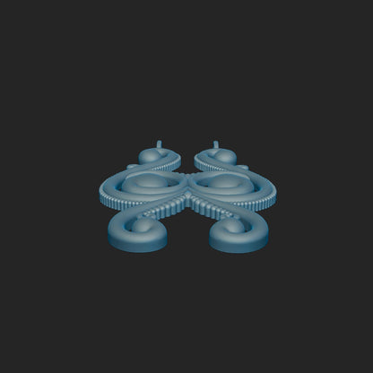 Free Form Beaded Scroll Pattern Slide Pendant 3d Model