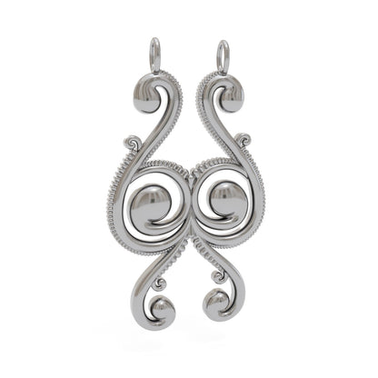 Free Form Beaded Scroll Pattern Slide Pendant 3d Model