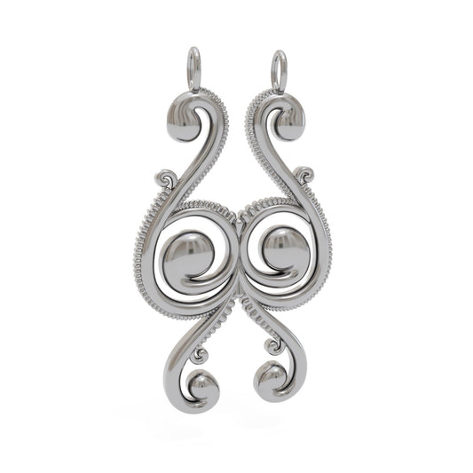 Free Form Beaded Scroll Pattern Slide Pendant 3d Model