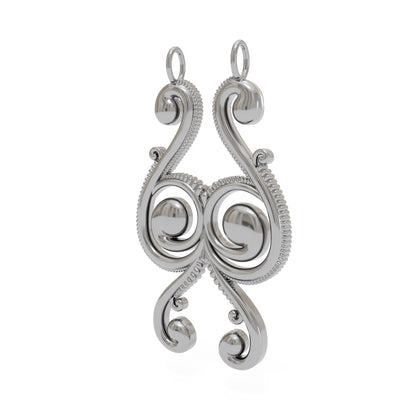 Free Form Beaded Scroll Pattern Slide Pendant 3d Model