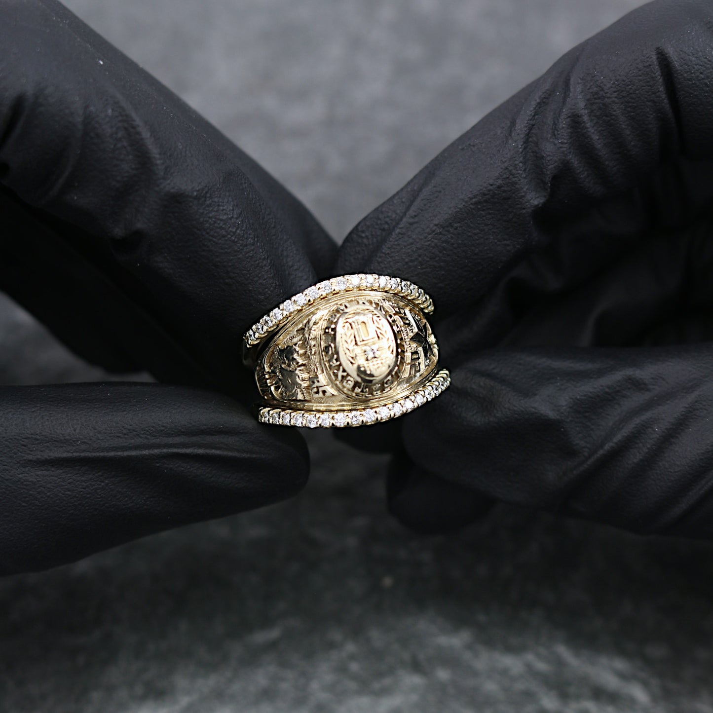 14k Yellow Gold Custom Diamond Ring Guard