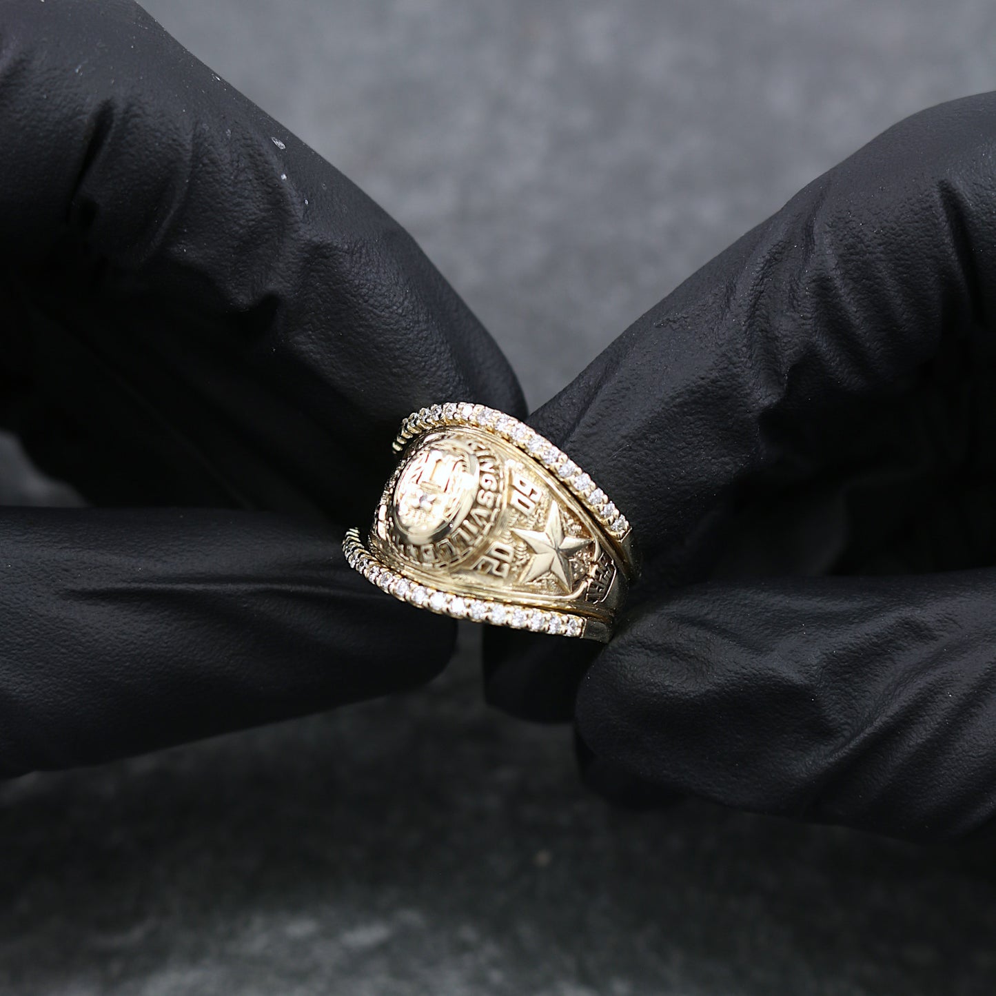 14k Yellow Gold Custom Diamond Ring Guard
