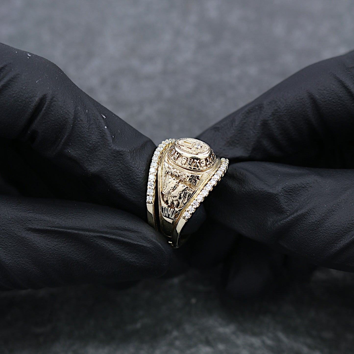 14k Yellow Gold Custom Diamond Ring Guard