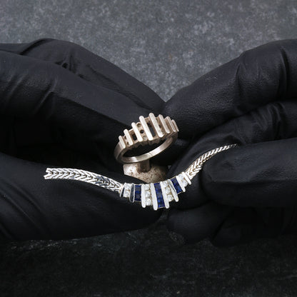 Custom Diamond and Sapphire Ring