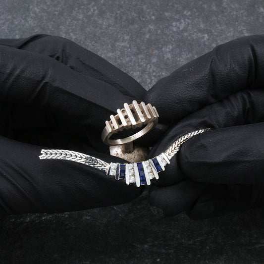 Custom Diamond and Sapphire Ring
