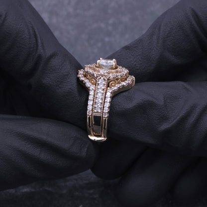 Custom Made 14k Yellow Gold Diamond Wedding Set