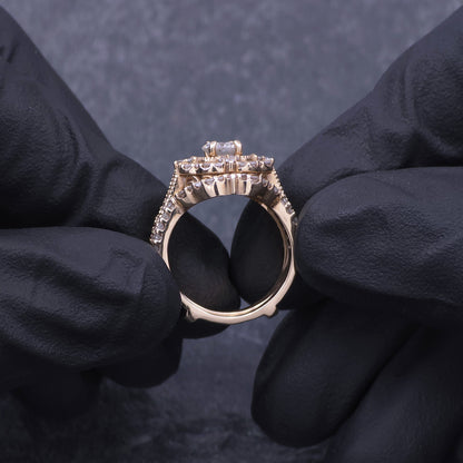 Custom Made 14k Yellow Gold Diamond Wedding Set