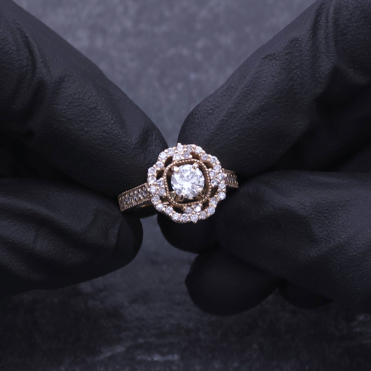 Custom Made 14k Yellow Gold Diamond Wedding Set