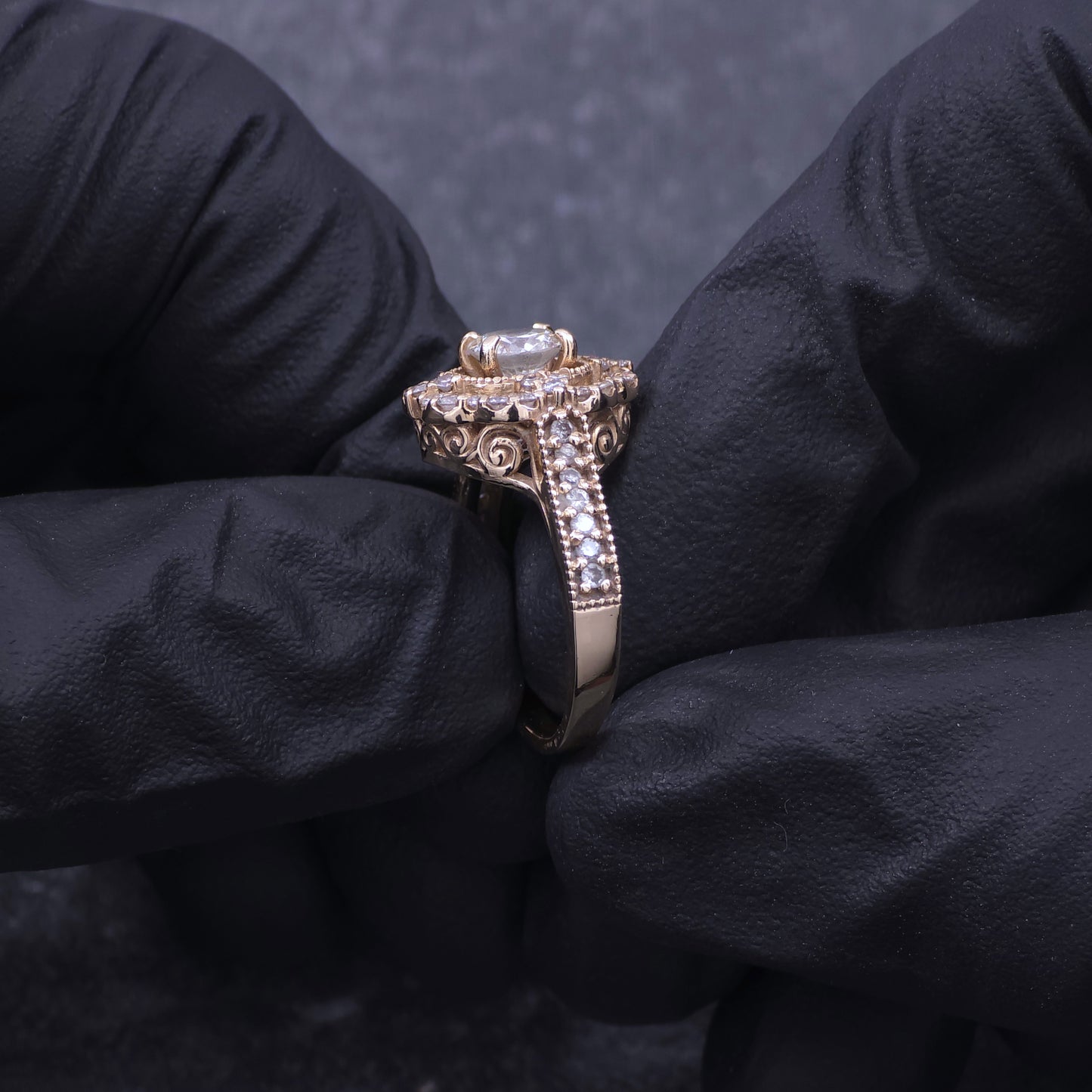 Custom Made 14k Yellow Gold Diamond Wedding Set