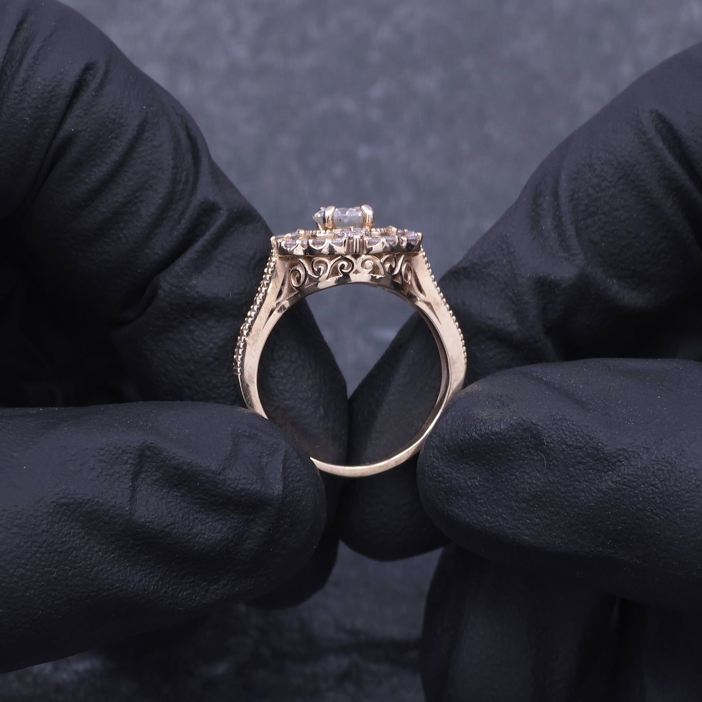 Custom Made 14k Yellow Gold Diamond Wedding Set