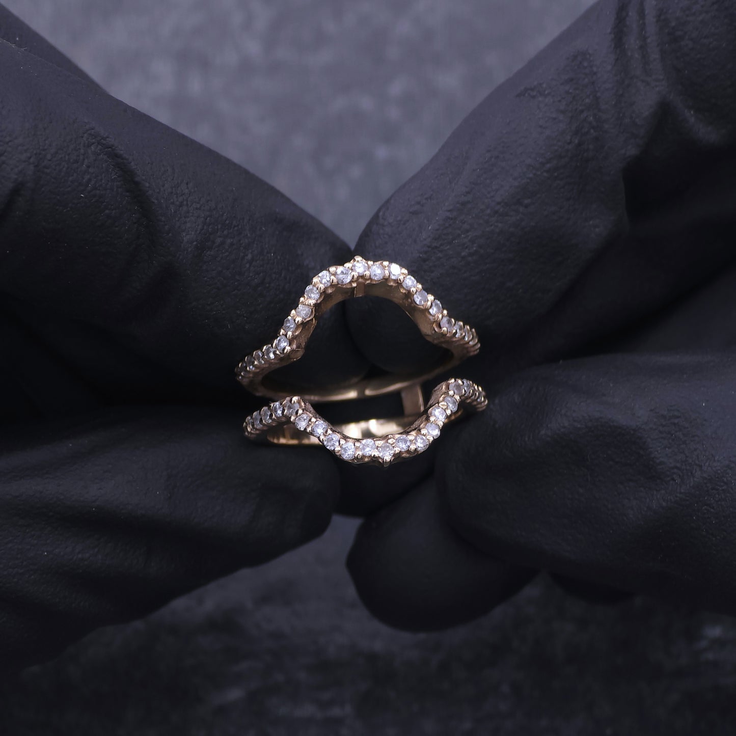 Custom Made 14k Yellow Gold Diamond Wedding Set