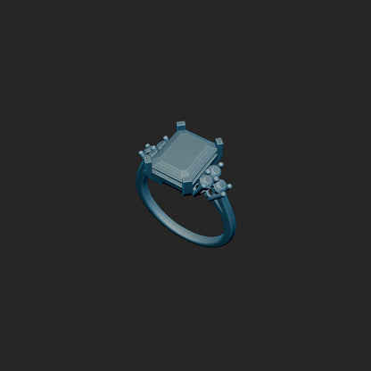 Custom Made Emerald and Diamond Ring