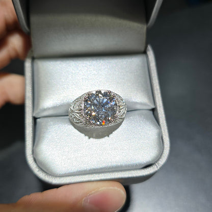 14k White Gold Faux Antique High Fashion Diamond Wedding Set