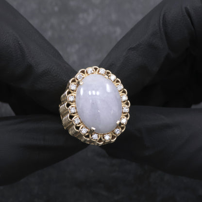 Recreated Diamond and Opal Handmade Ring