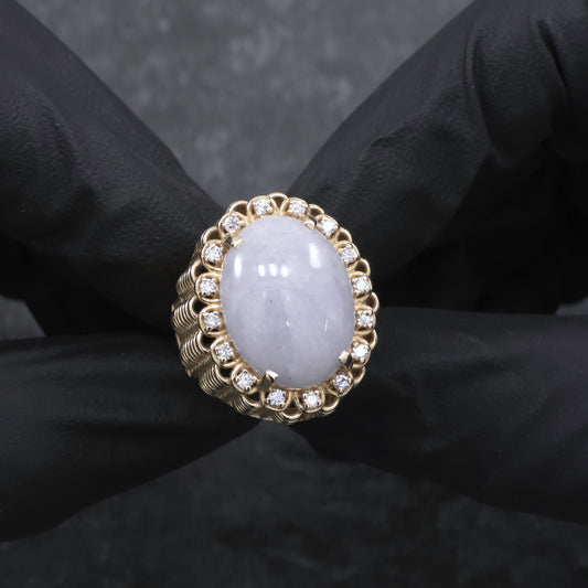 Recreated Diamond and Opal Handmade Ring