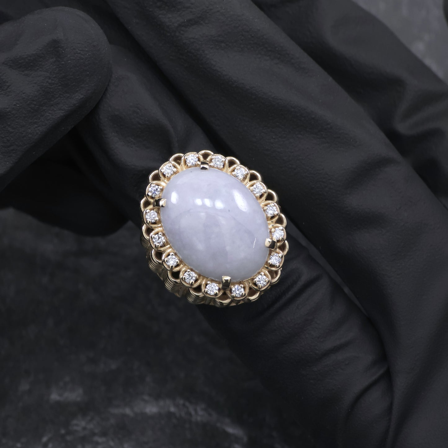 Recreated Diamond and Opal Handmade Ring