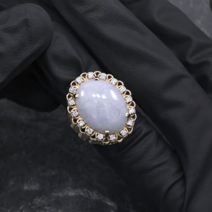 Recreated Diamond and Opal Handmade Ring