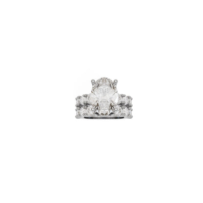 6ct Oval Diamond Custom Wedding Set 3d Print